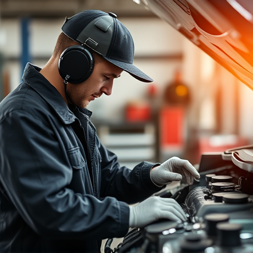 auto technician working