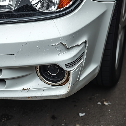 damaged car bumper
