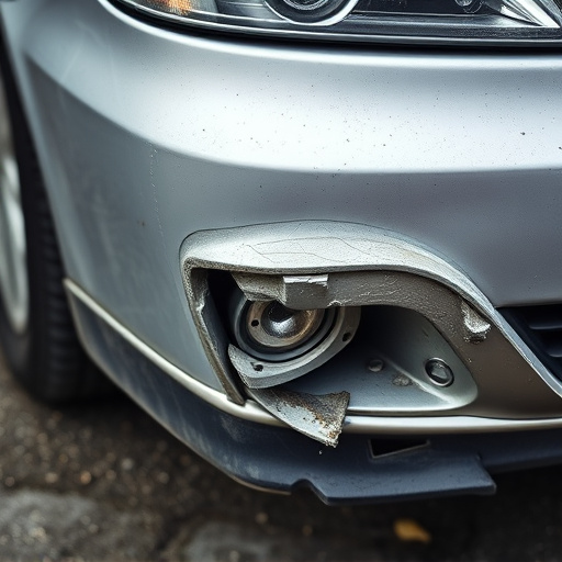 damaged car bumper