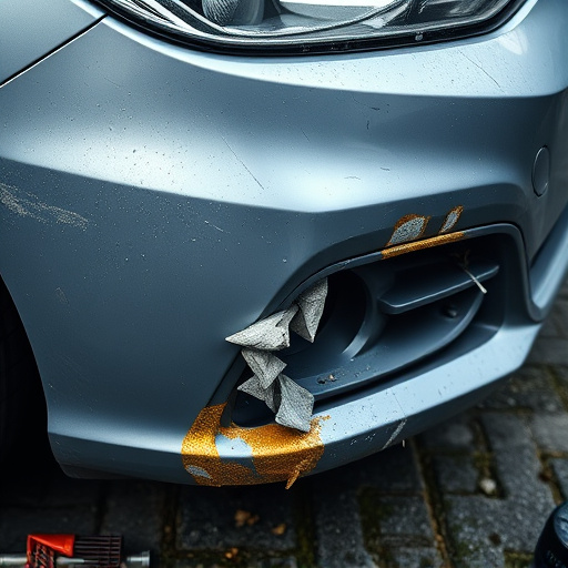damaged car bumper