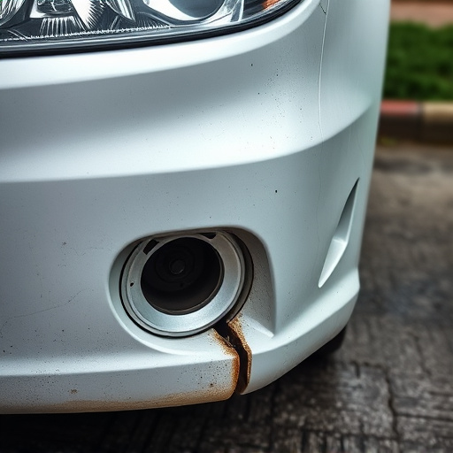 damaged car bumper