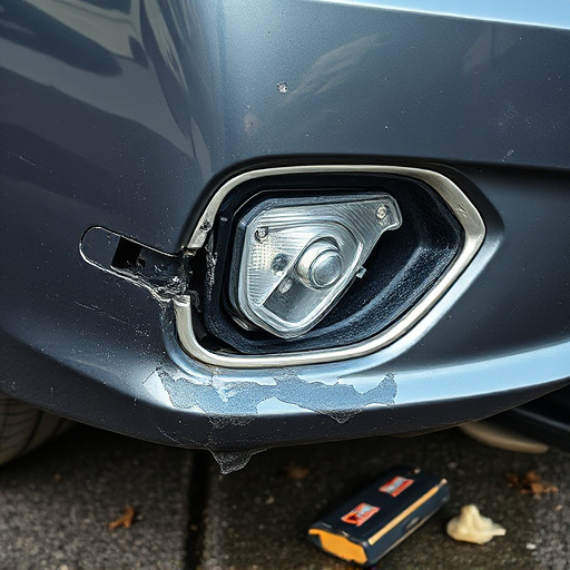 damaged car bumper