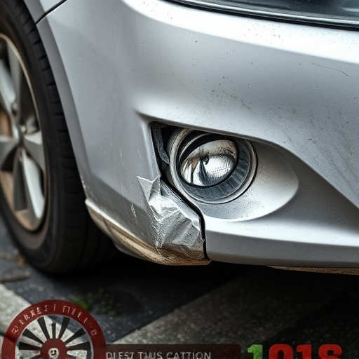 damaged car bumper