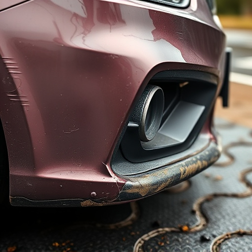 damaged car bumper
