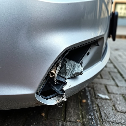 damaged car bumper