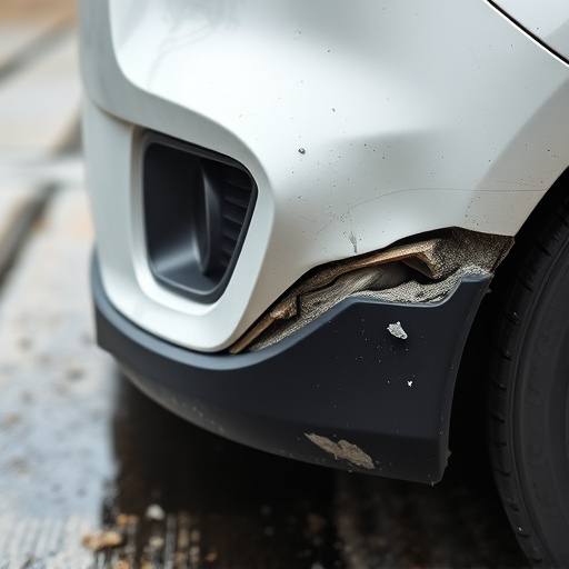 damaged car bumper