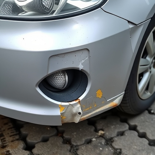 damaged car bumper