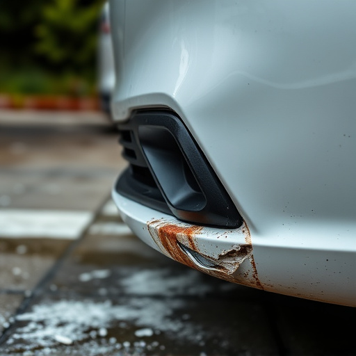 damaged car bumper