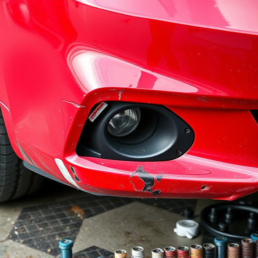 damaged car bumper