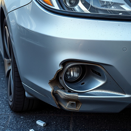 damaged car bumper