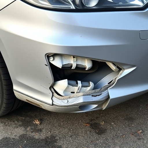 damaged car bumper