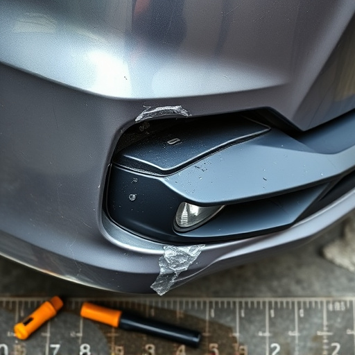damaged car bumper