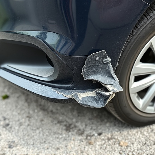 damaged car bumper
