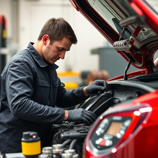 auto technician working