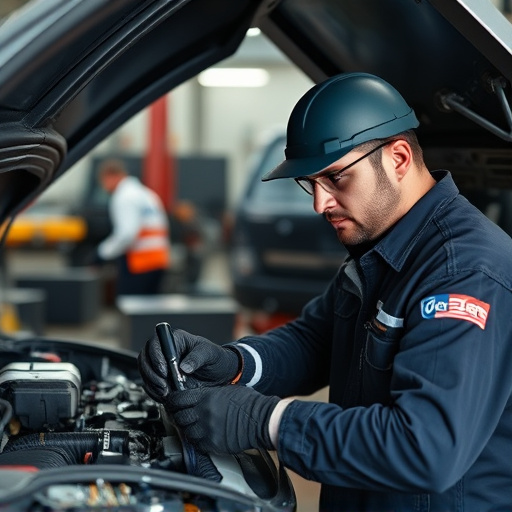 auto technician working