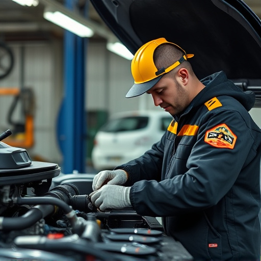 auto technician working