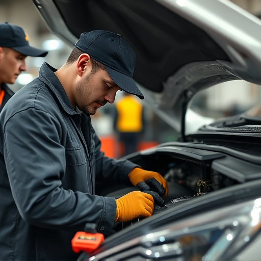 auto technician working