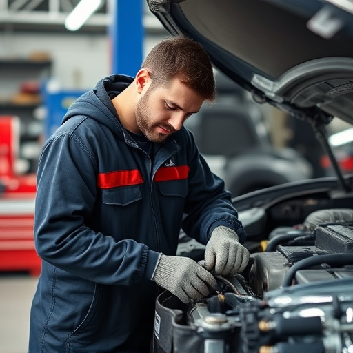 auto technician working