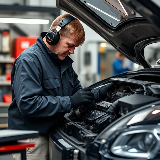 auto technician working
