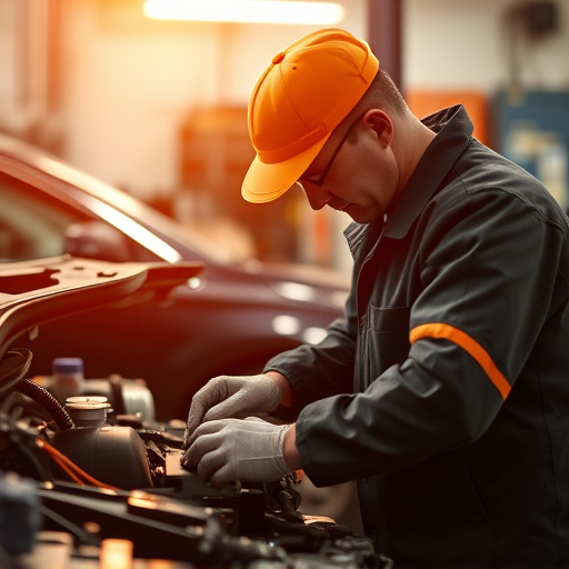 auto technician working