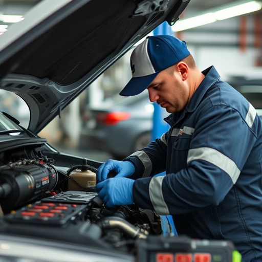 auto technician working