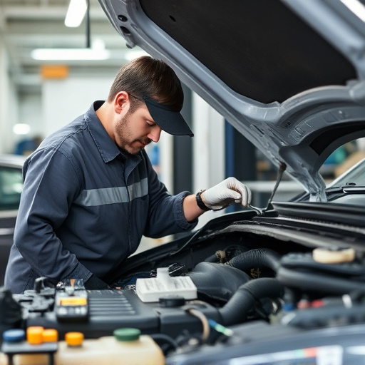 auto technician working