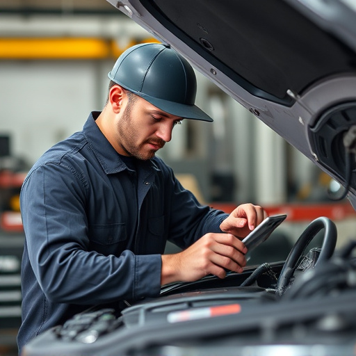 auto technician working