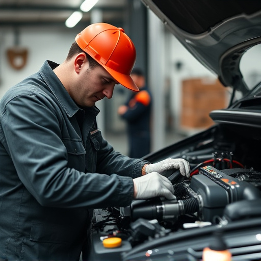 auto technician working