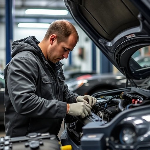 auto technician working