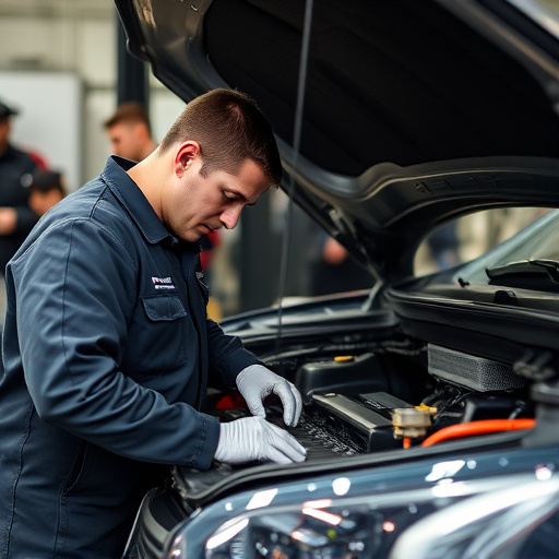 auto technician working