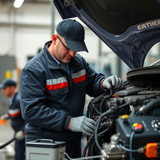 auto technician working