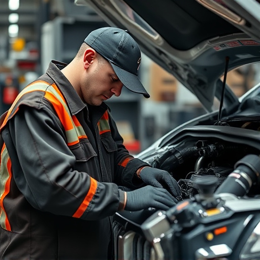 auto technician working