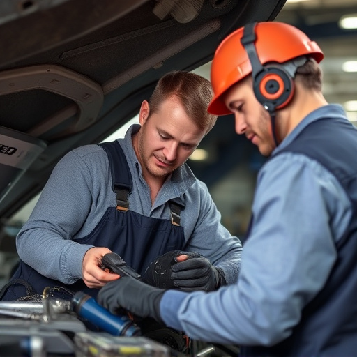 auto technician working