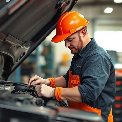 auto technician working