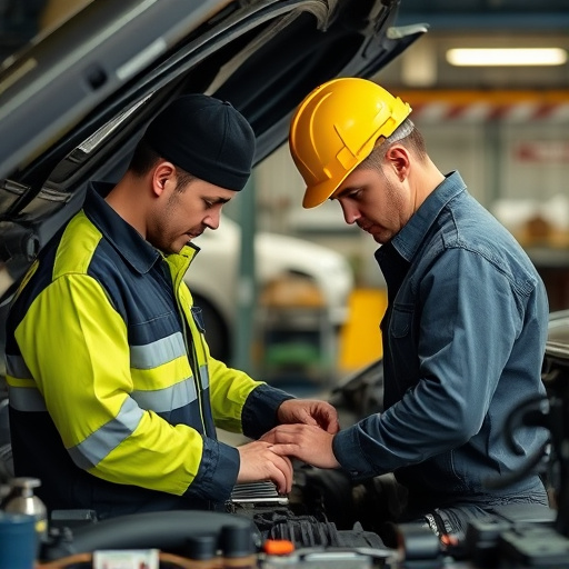 auto technician working