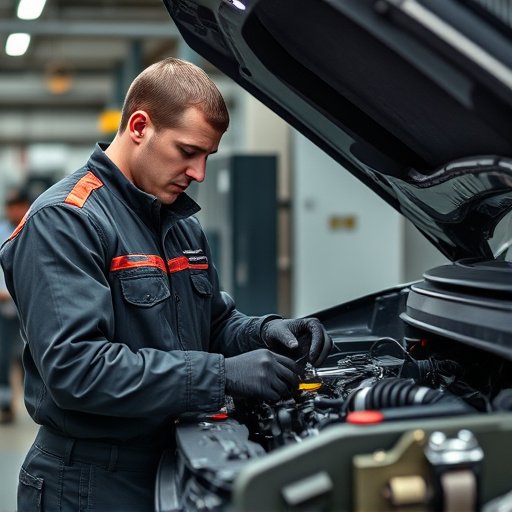 auto technician working