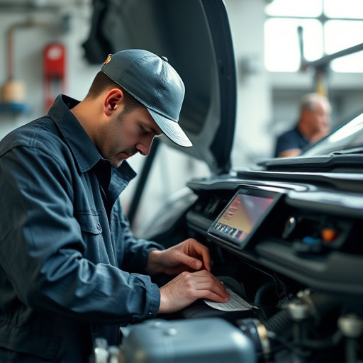 auto technician working