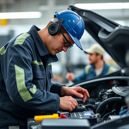 auto technician working