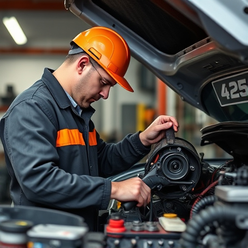 auto technician working