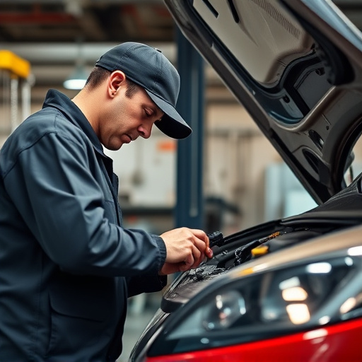 auto technician working