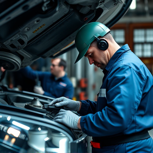 auto technician working