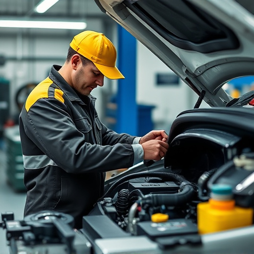 auto technician working