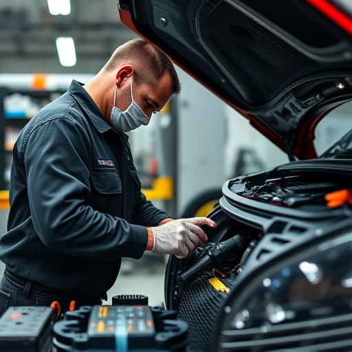 auto technician working
