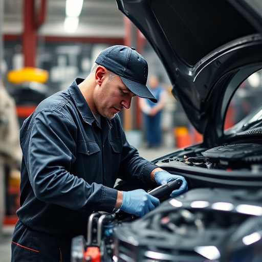 auto technician working