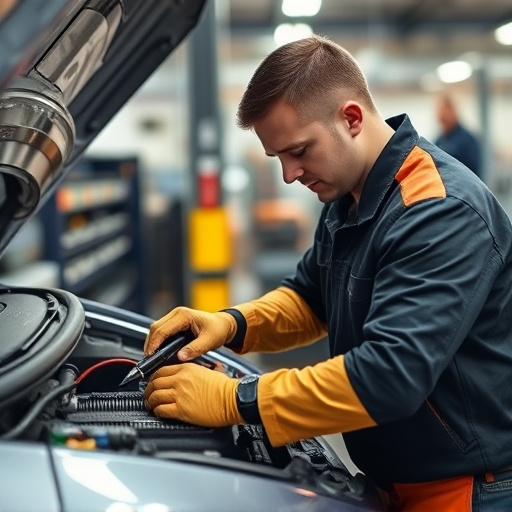 auto technician working