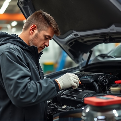 auto technician working