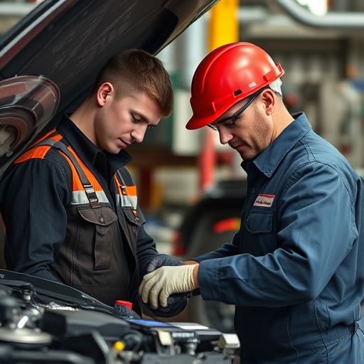 auto technician working