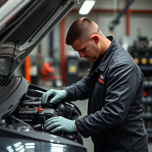 auto technician working