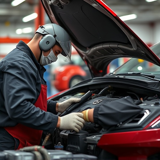 auto technician working