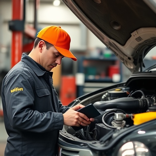 auto technician working